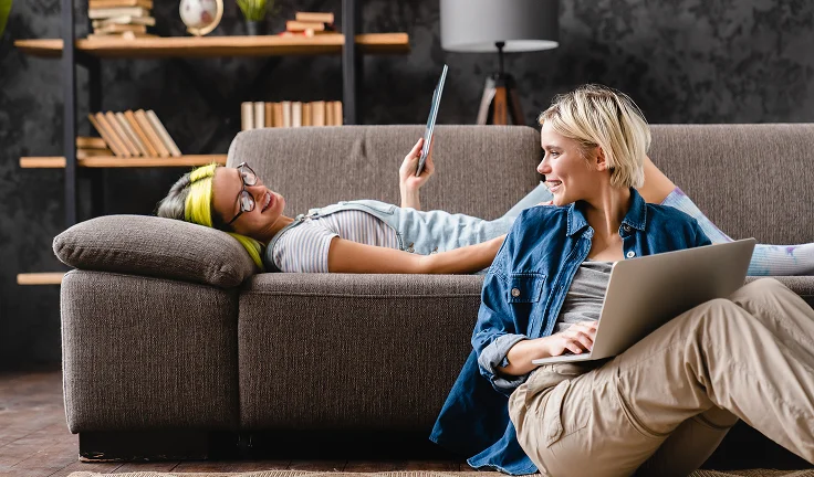 Couple on sofa