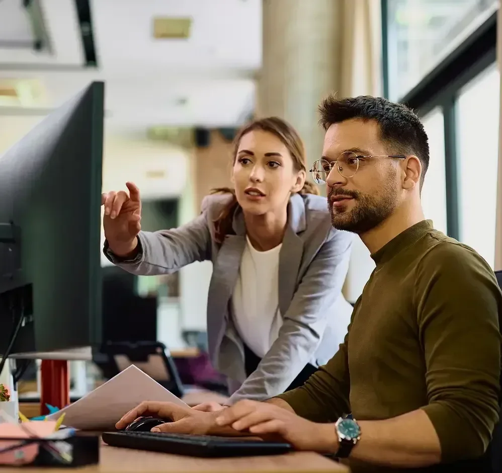 Couple working
